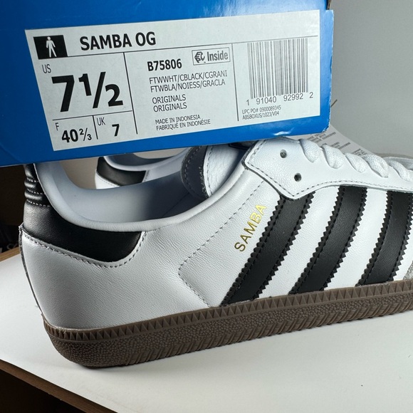 Adidas Samba OG White / Black Sneakers Women’s Size 8.5 - Picture 12 of 13